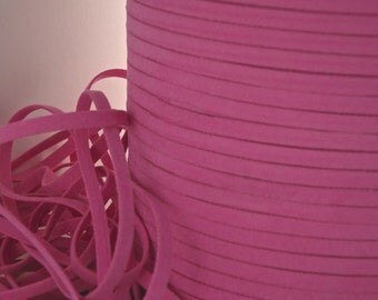 6yds Faux Suede leather cord Micro Fiber Flat Jewelry Cord Hot Pink Lace 3mm 4mm x .5mm