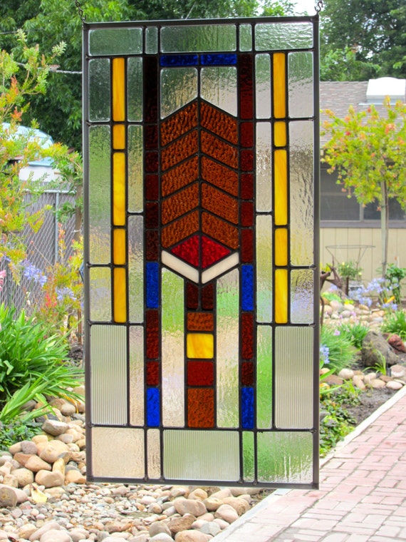 Mission Prairie Stained Glass Window by DebsGlassArt on Etsy