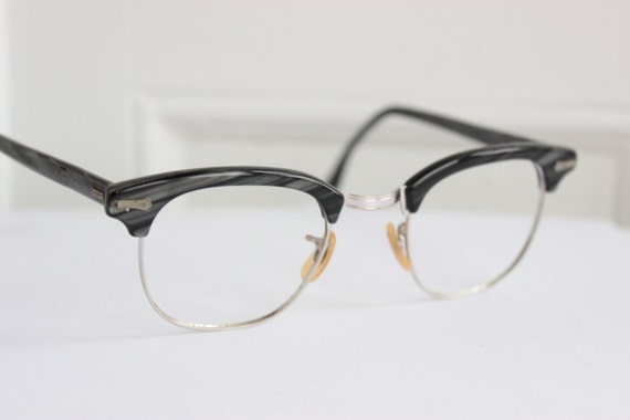 60s Mens Glasses 1960 S Browline Eyeglasses Black By Diaeyewear