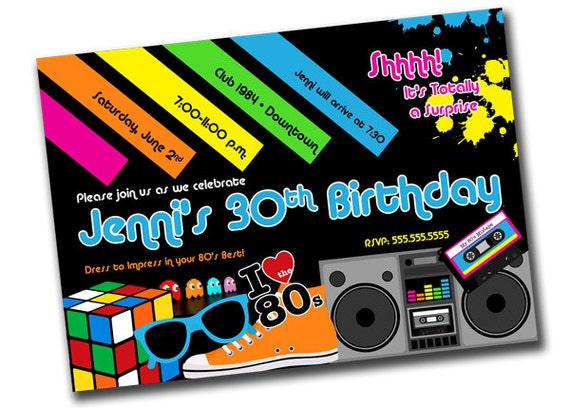 80S Party Invitation Template 10