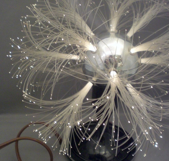 Vintage Mid Century 1960s Fiber Optic Psychedelic Table Lamp