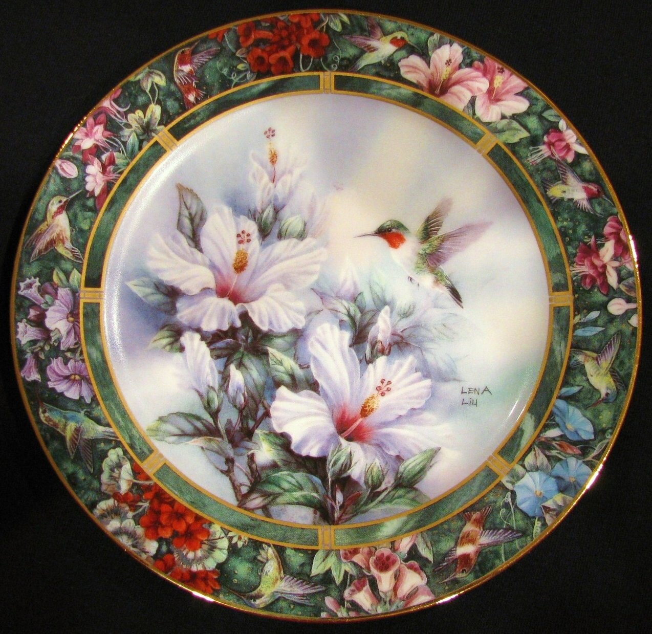 Lena Liu Plate The Ruby Throated Hummingbird Treasury