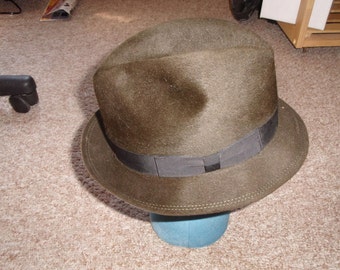 vintage mens hat fedora knox premier felt 1950s