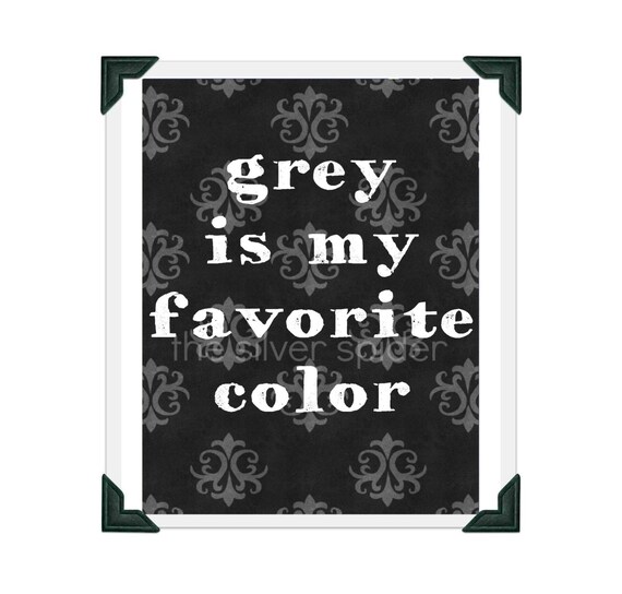 Items similar to Grey is my Favorite Color - Counting Crows - Mr. Jones