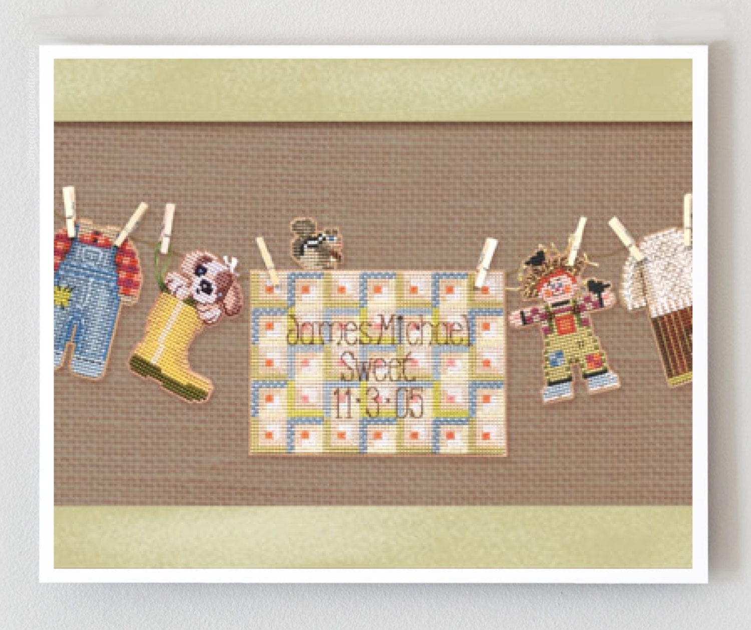 Autumn Baby Boy Sunshine Line Brooke's Books cross stitch