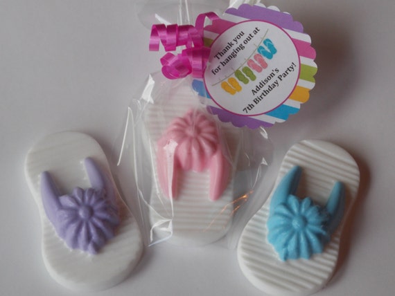 10 FLIP FLOP Soap Favors {With Tags  Ribbons} - Beach, Pool, Spa ...