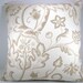 Decorative Accent Toss Embroidered Modern Taupe and Cream Pillow 18X18