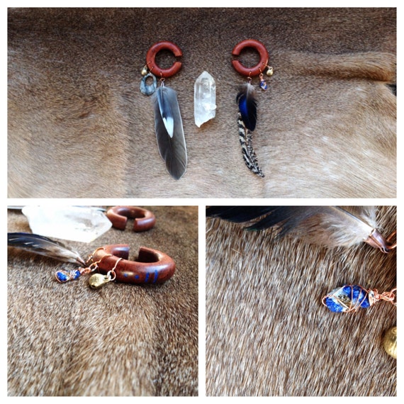 MADE To Order Assorted wood hoops gauges with accents.