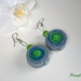 Sour Apples - Green and Grey Felt Earrings