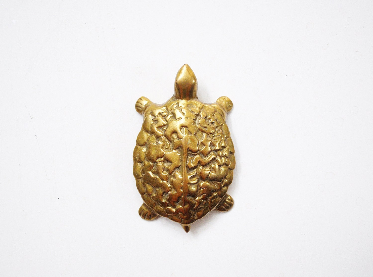 Vintage Brass Turtle Paperweight