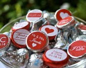 Wedding Favor- Personalized Hershey Kiss Labels in Red and White- Print your own Il_170x135