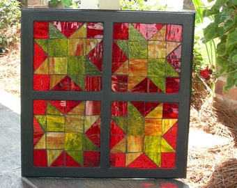 Mosaic Stained Glass Window Outdoor Art Quilt