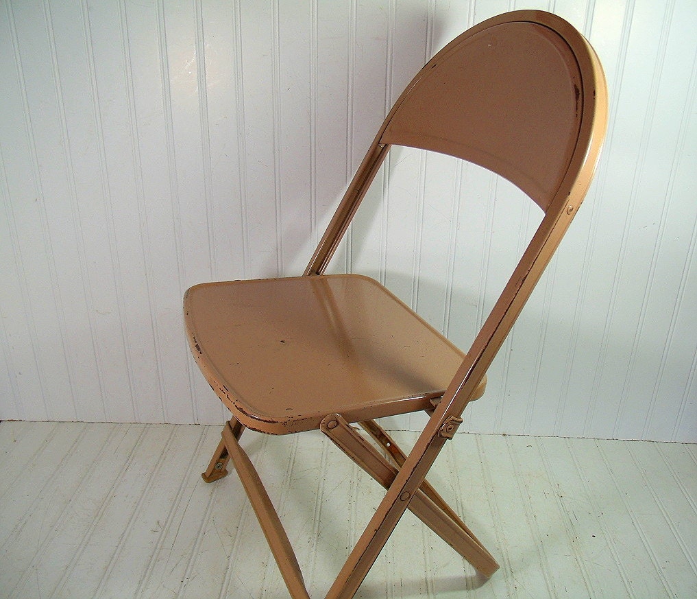 Vintage Child Size Metal Folding Chair Retro Furniture from