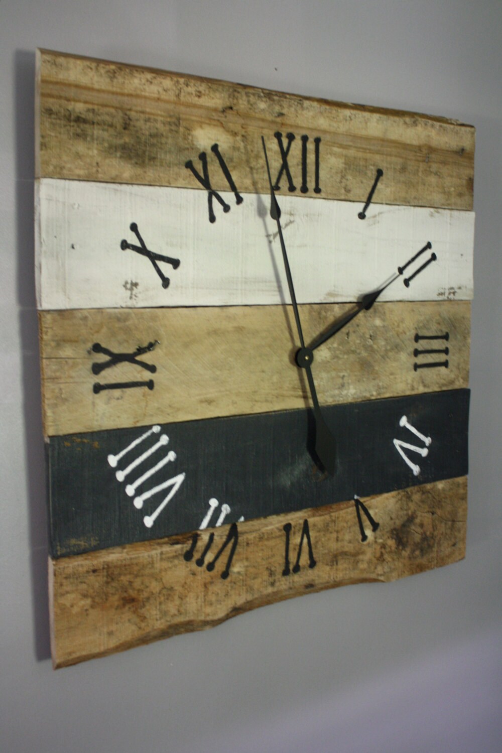 Large Reclaimed Wood Clock. EcoFriendly. Rustic. Beach