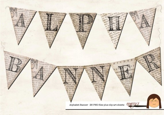 Alphabet Banner download clipart sheets PNG's