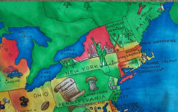 Map of North America - 1 Yard/Panel