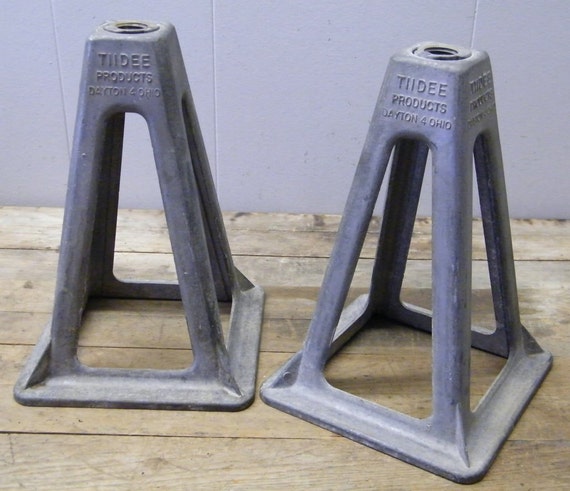 Vintage Pair Aluminum Trailer Jack Stand Parts by beneaththerust