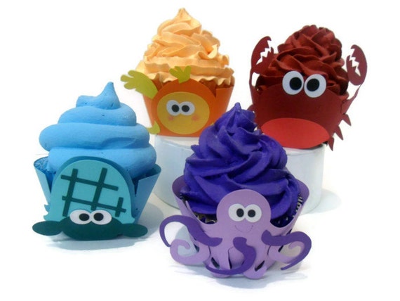 Sea Creature Cupcake Wrappers - Set of 12 Il_570xn