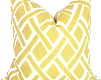 Kravet Yellow Trellis Decorative Pillow Cover 18x18, 20x20, 22x22 or lumbar pillow - Throw Pillow - Accent Pillow - Toss Pillow