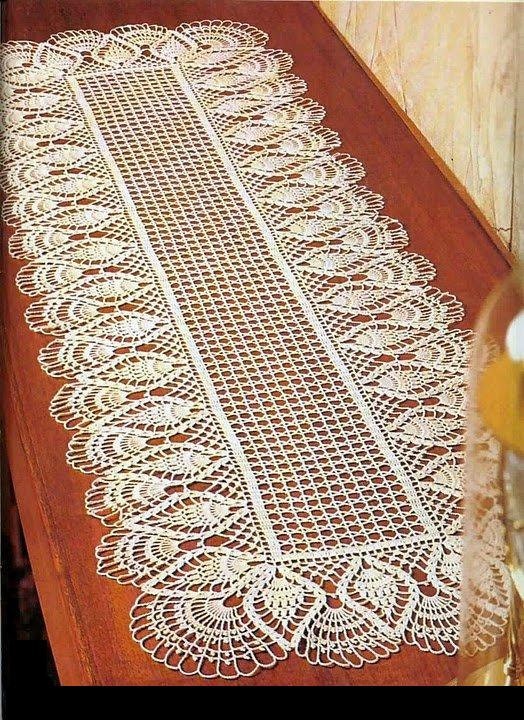 table chart runner table PATTERN runner center crochet piece chart doily