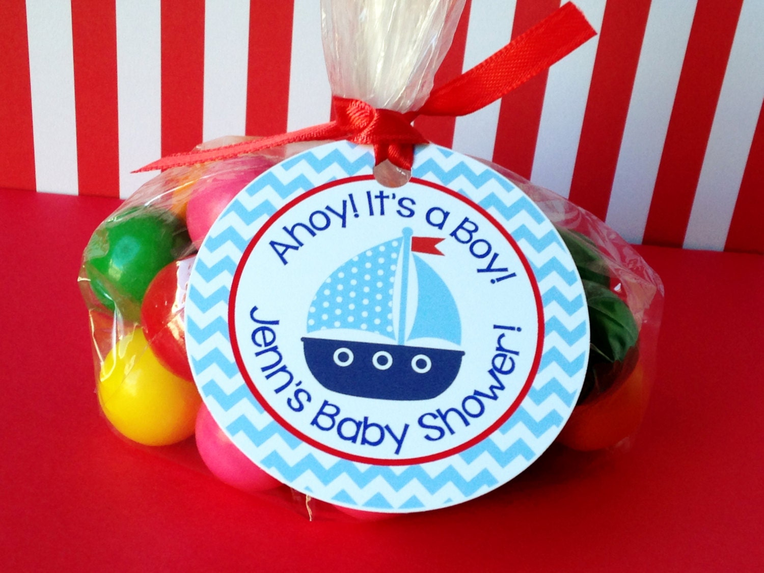 Nautical Sailboat Baby Shower Personalized Favor Tags Thank