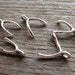 Tiny Wishbone Charms in Antiqued Silver, 10mm, 15 pieces