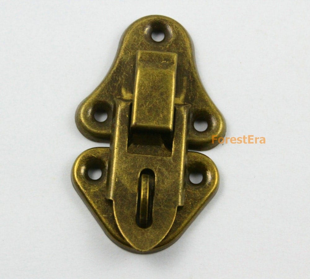 1Pcs Antique Brass Jewelry Box Hasp Latch Lock 33x55mm with