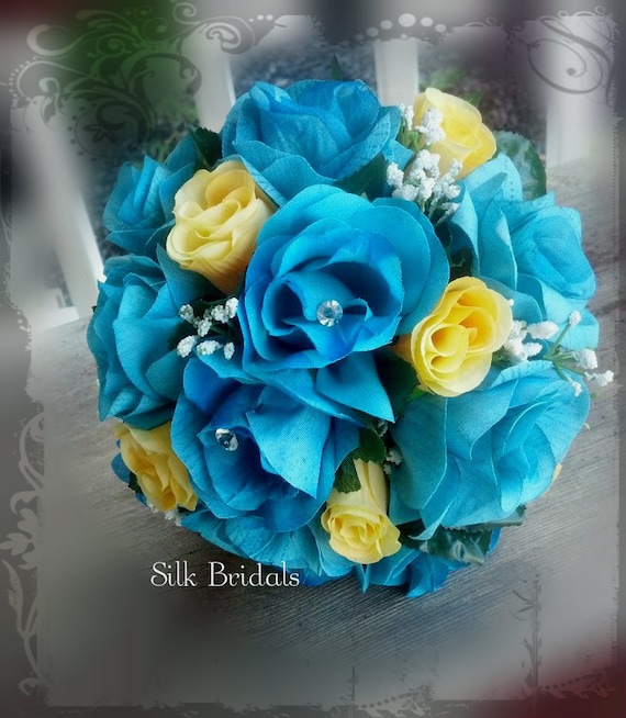 RESERVED for bentley390632001 Turquoise Yellow by SilkBridals