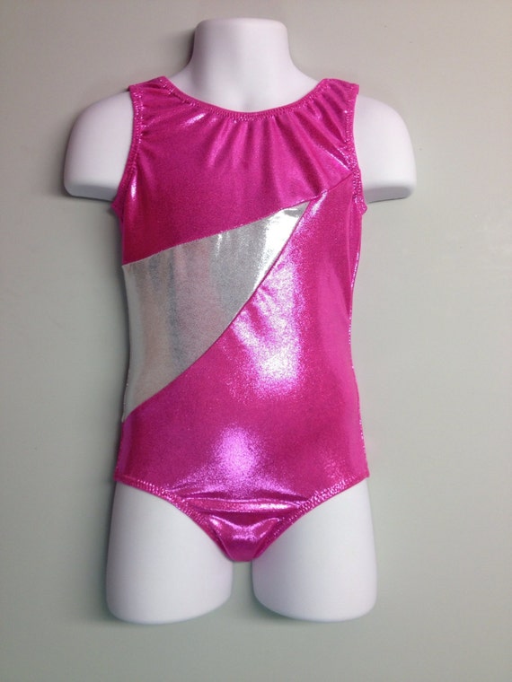 gymnastics leotard Hot Pink/Silver Mystique Leotard