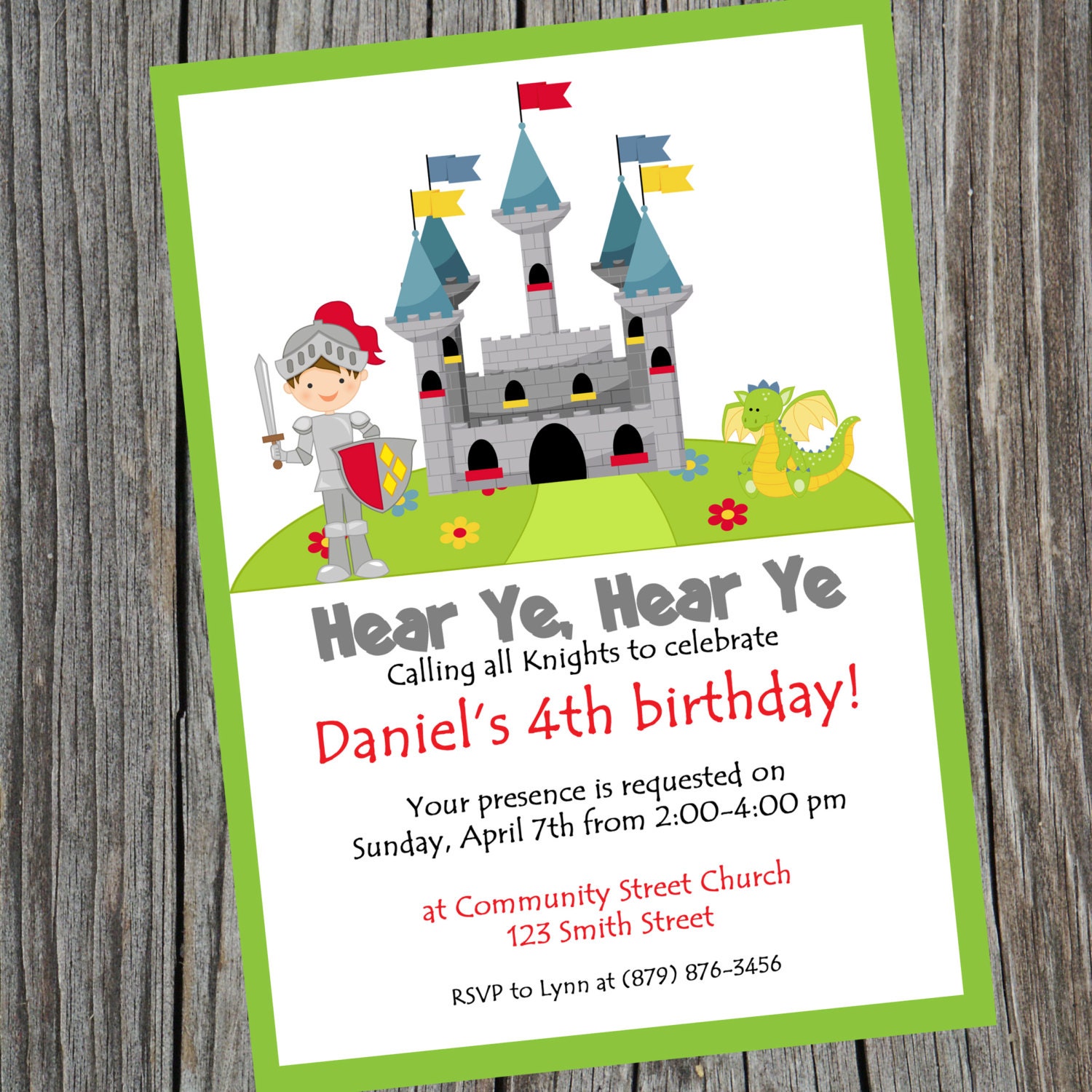 Knight Party Birthday Invitation. Printable Knight theme
