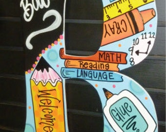 Large Teacher School Door Hanger Letters