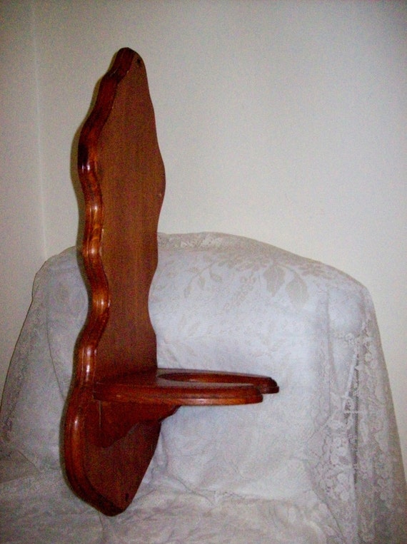 Vintage Wood Wall Hanging Oil or Kerosene lamp Holder ONly 12