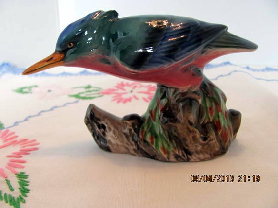 Kingfisher Bird Figurine Made in Japan by VintageLoversShop