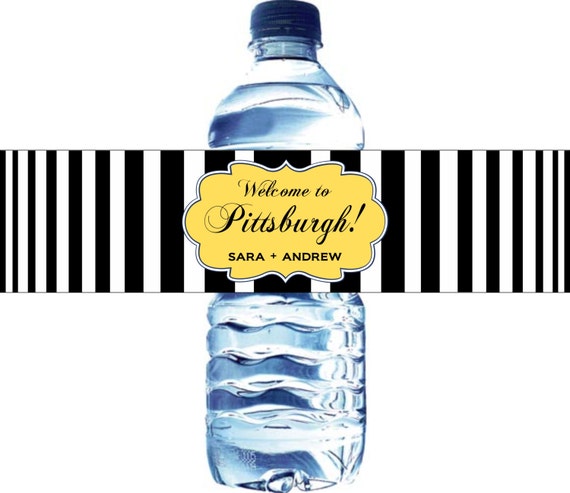 Waterproof Water Bottle Labels - 100 Printed labels with your wedding colors Il_570xn