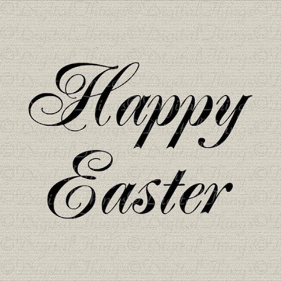 Happy Easter Script Holiday Decor Wall Decor Art Typography