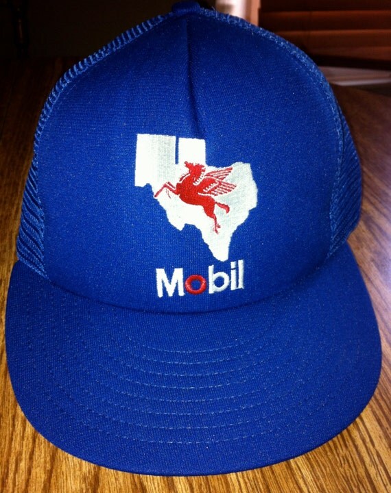 Mobil Oil Gas Texas Vintage Trucker Hat