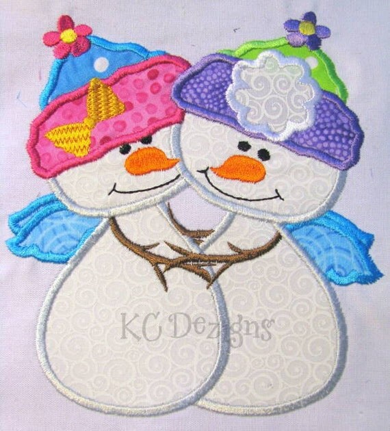 Winter Snowman 05 Machine Embroidery Applique Design