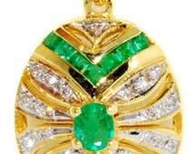 Popular items for gold emerald pendant on Etsy