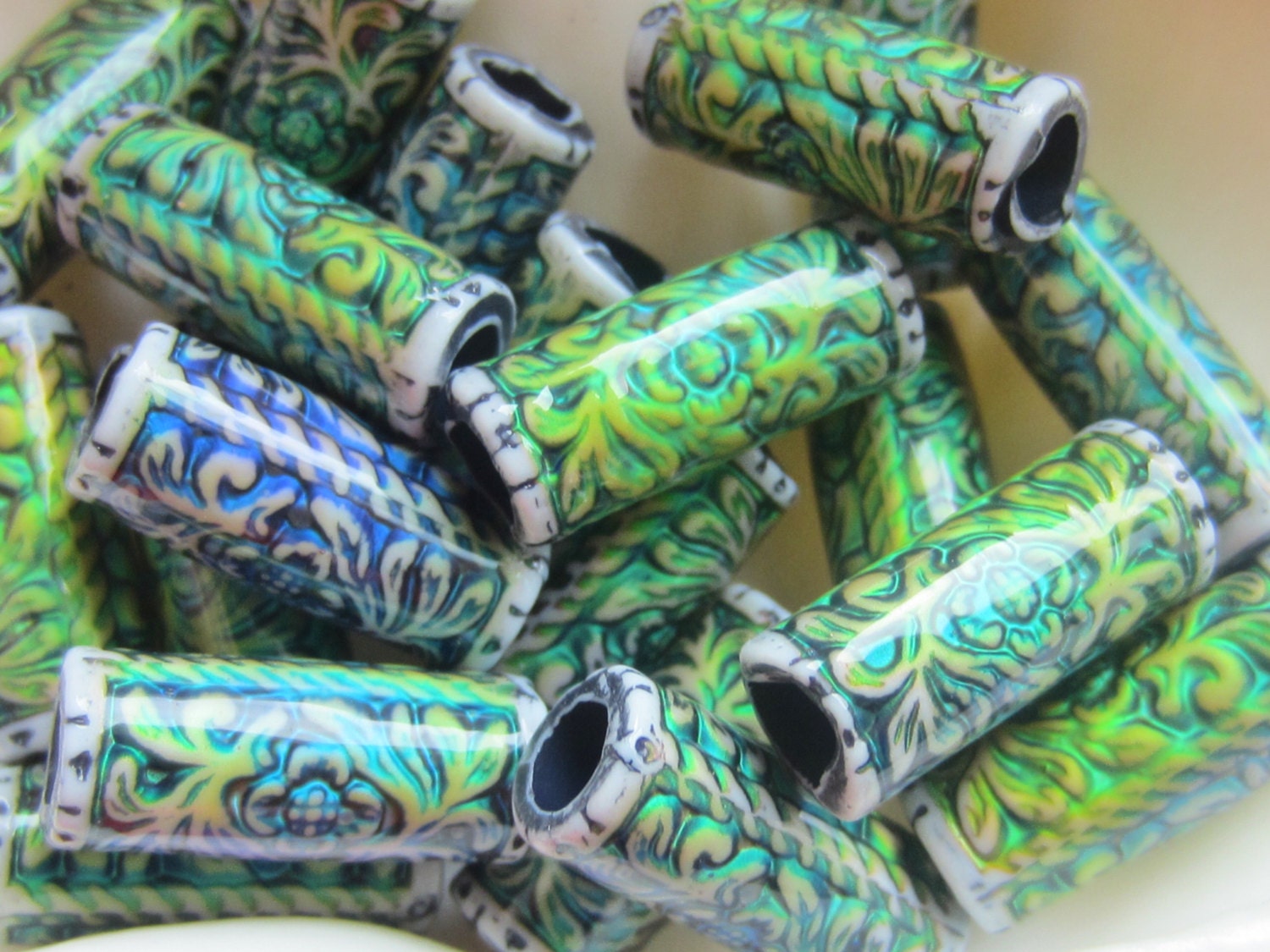 Mood Bead Mirage Bead Polymer Clay Bead Heat by gypsybeadpeddler