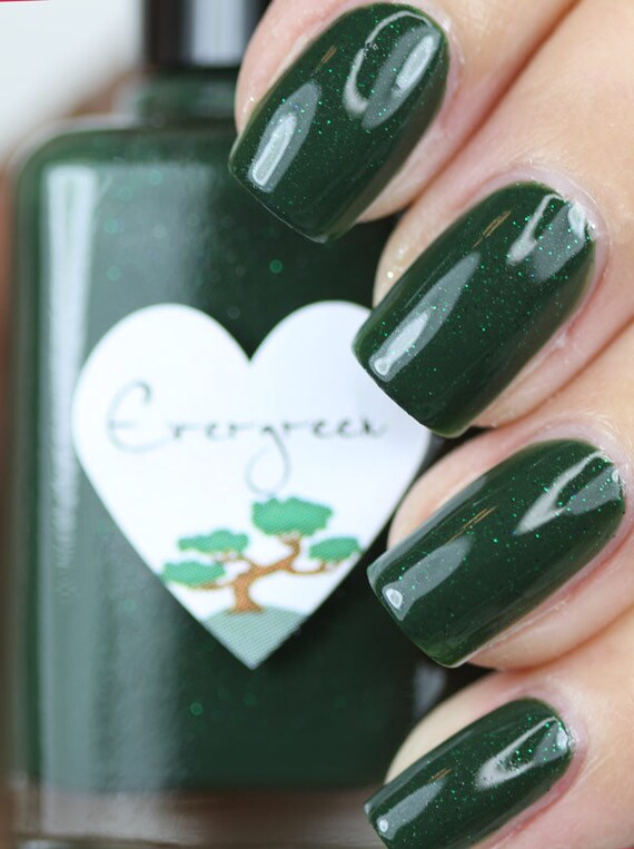 Evergreen Dark Olive Green Nail Polish 15ml .5oz
