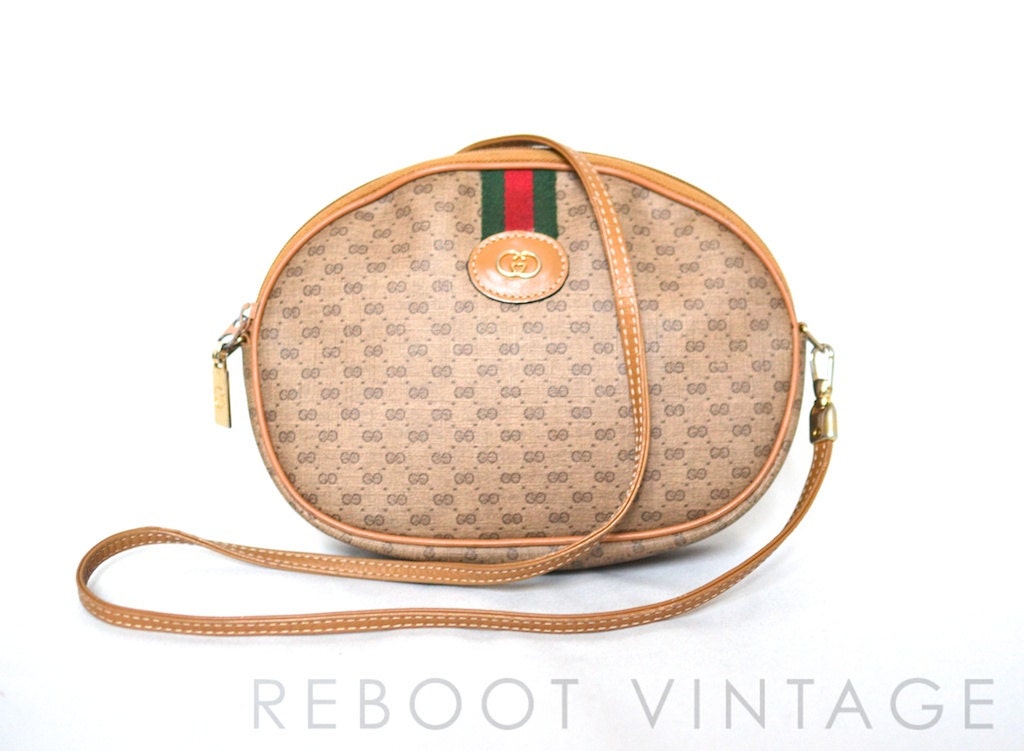 Vintage GUCCI Small Authentic Monogram Round Bag by RebootVintage