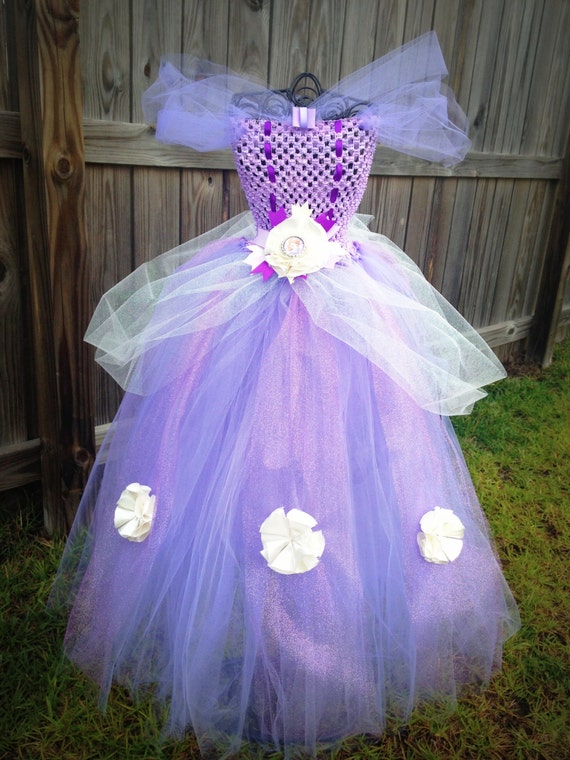 Sofia the First Tutu Dress Birthday Halloween Costume Glitter Tulle ...