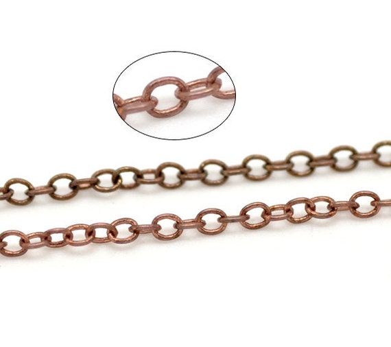 WHOLESALE Copper Cable Chain 2x1.5mm Link by HopscotchCraftSupply