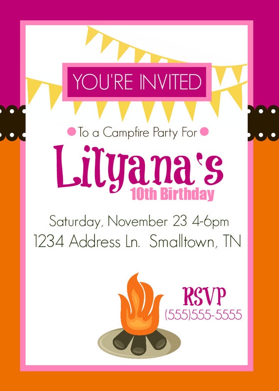 Campfire Party Invitations 6