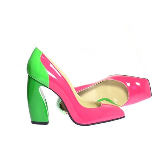 pink and green stilettos