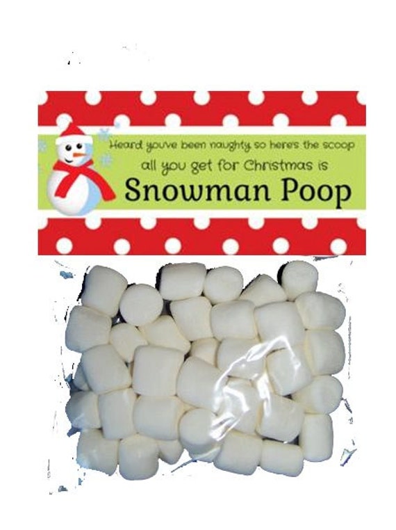 Items similar to Snowman Poop Christmas Treat Bags 36 Bags & Toppers on ...