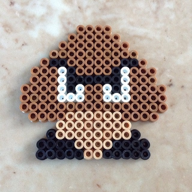 Perler bead Goomba sprite by jennionenote on Etsy