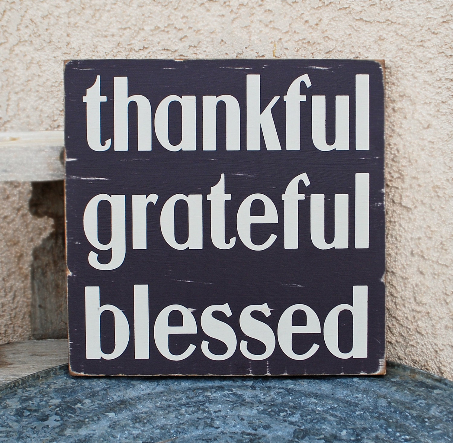 Thankful Grateful Blessed Wooden Sign by snappydesign on Etsy