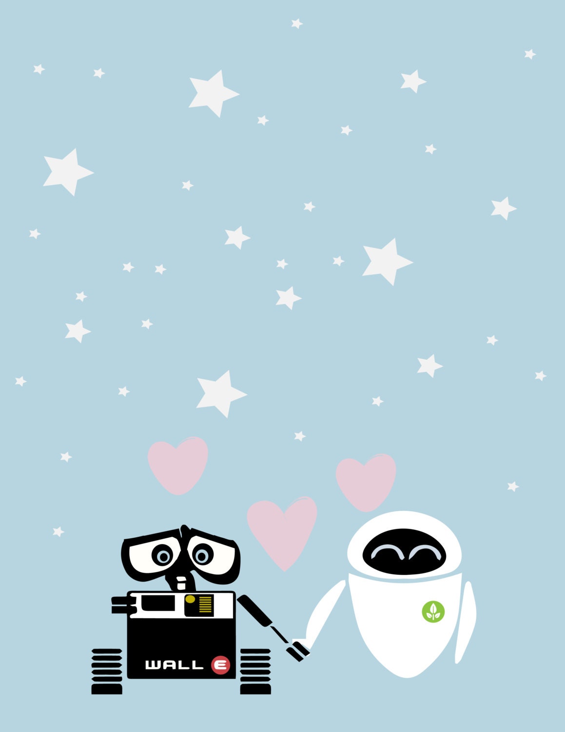 Walle and eve love minimalistic poster nursery decor 