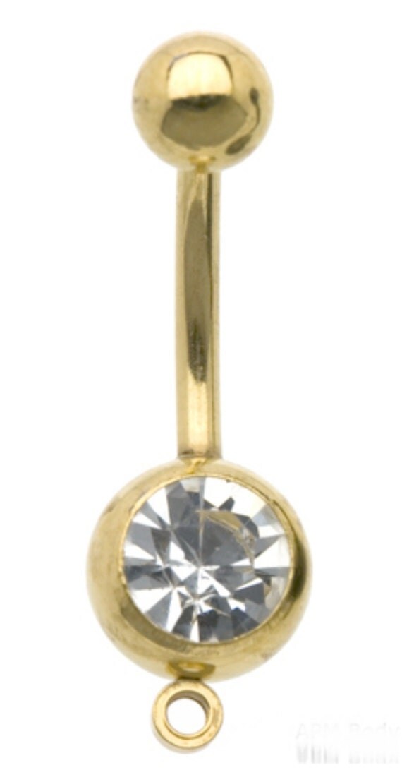 Gold Belly Button Ring Belly Button Jewelry by JeweledNavel